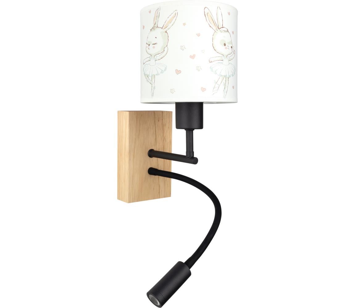 Brilagi - LED flexibilná lampa BOBO WOOD 1xE27/25W/230V + LED/3W dub/čierna/biela/král. BG1564+BG5580