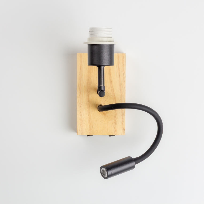 Brilagi - LED Detská flexibilná nástenná lampa BOBO WOOD 1xE27/25W/230V + LED/3W dub/čierna/biela/zelená/džungľa