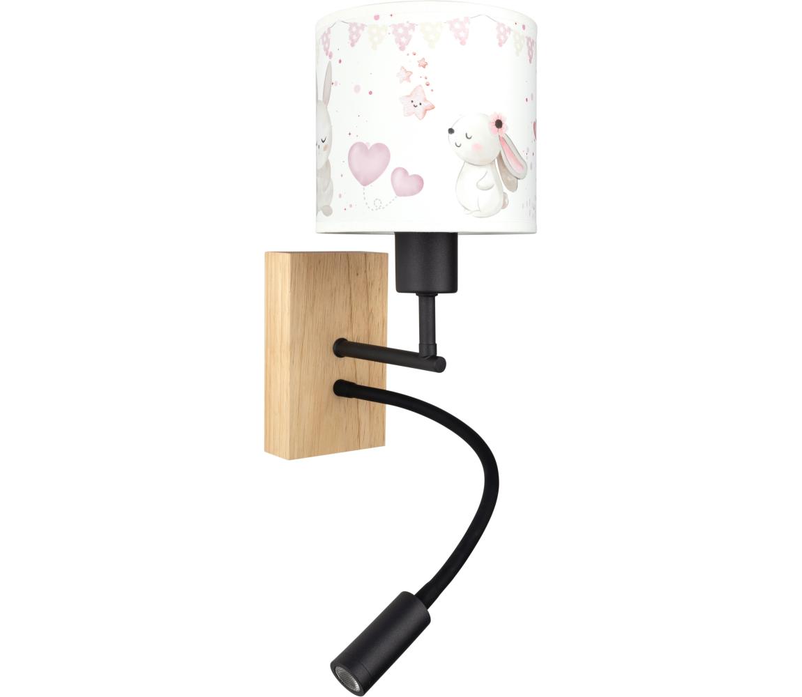 Brilagi - LED flexibilná lampa BOBO WOOD 1xE27/25W/230V + LED/3W dubová/čierna/krémová/kráľovská modrá BG1564+BG5589