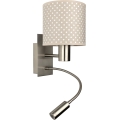 Brilagi - LED flexibilná nástenná lampa BOBO 1xE27/25W/230V + LED/3W matný chróm/béžová/bodky