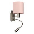 Brilagi - LED Flexibilná nástenná lampa BOBO 1xE27/25W/230V + LED/3W matný chróm/ružová