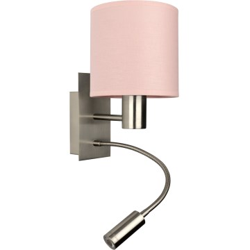 Brilagi - LED Flexibilná nástenná lampa BOBO 1xE27/25W/230V + LED/3W matný chróm/ružová
