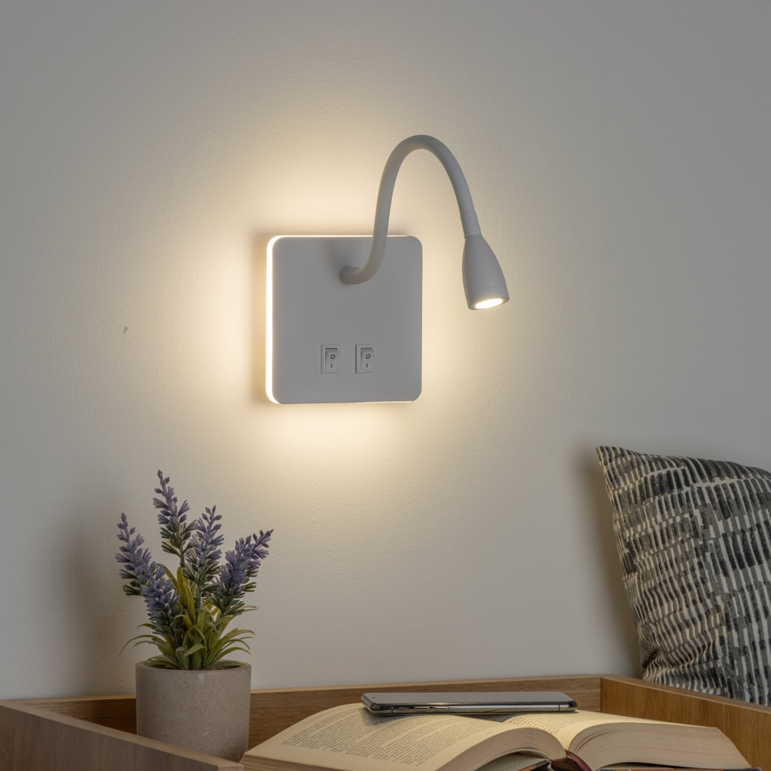 Brilagi - LED Flexibilná nástenná lampa MAYA Double LED/4W/230V + LED/3W biela