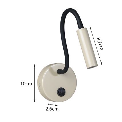 Brilagi - LED Flexibilná nástenná lampa MAYA LED/3W/230V 4000K béžová