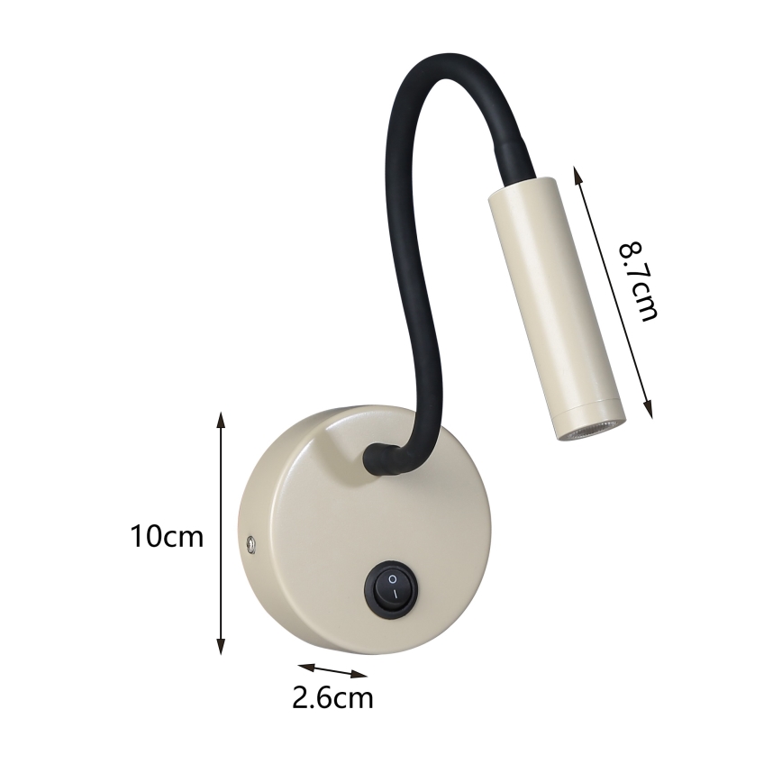 Brilagi - LED Flexibilná nástenná lampa MAYA LED/3W/230V 4000K béžová