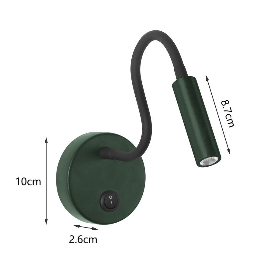 Brilagi - LED Flexibilná nástenná lampa MAYA LED/3W/230V 4000K zelená