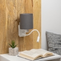 Brilagi - LED Flexibilná nástenná lampa NUBILA 1xE27/25W/230V + LED/3W biela/antracit