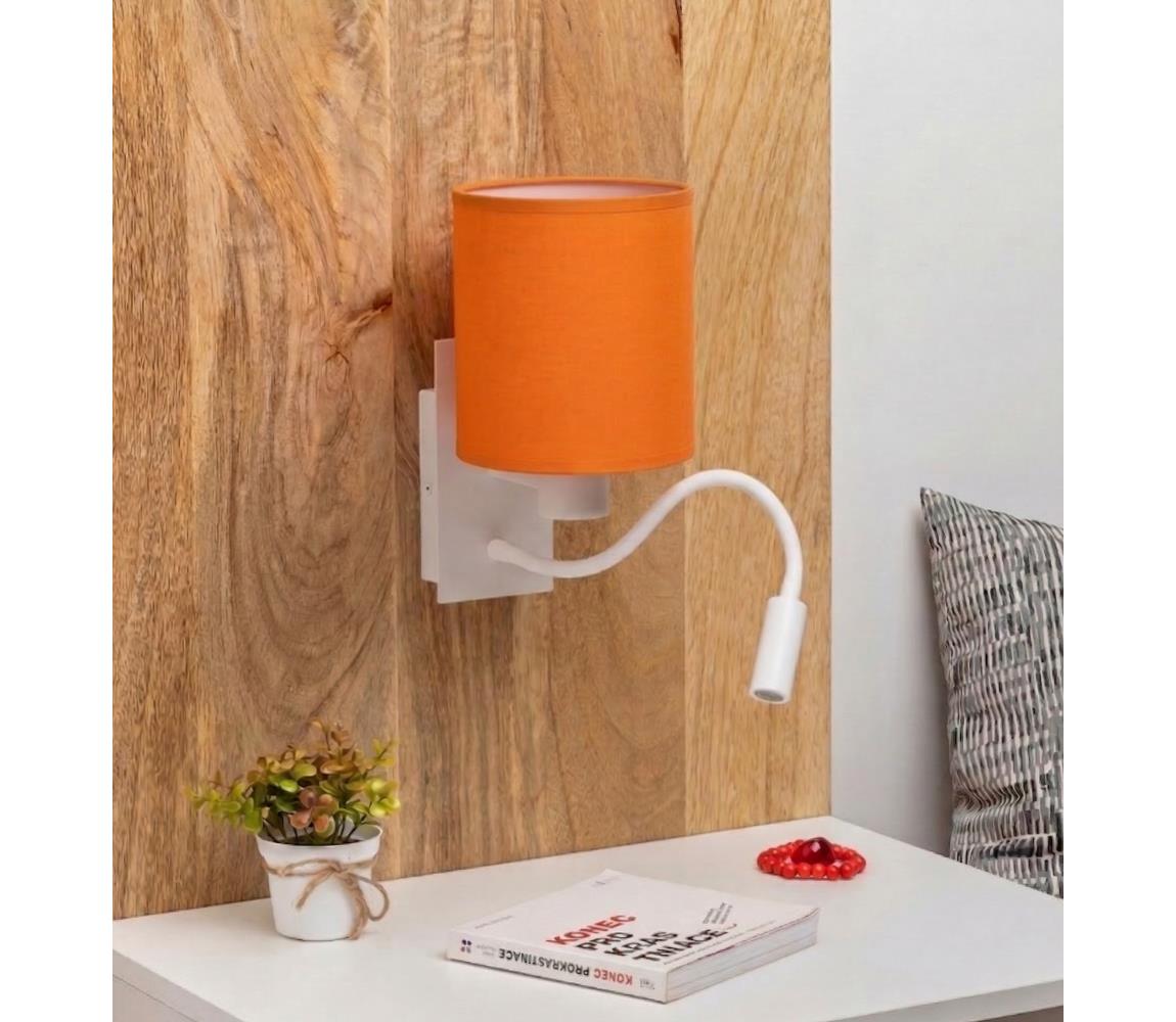 Brilagi -LED Flexibilná nástenná lampa NUBILA 1xE27/25W/230V + LED/3W biela/oranžová BG1559+BG2453