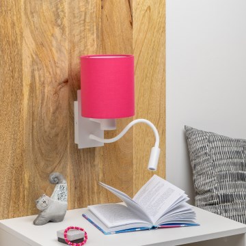 Brilagi - LED Flexibilná nástenná lampa NUBILA 1xE27/25W/230V + LED/3W biela/ružová