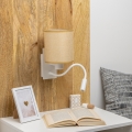Brilagi - LED Flexibilná nástenná lampa NUBILA 1xE27/25W/230V + LED/3W biela/svetlohnedá
