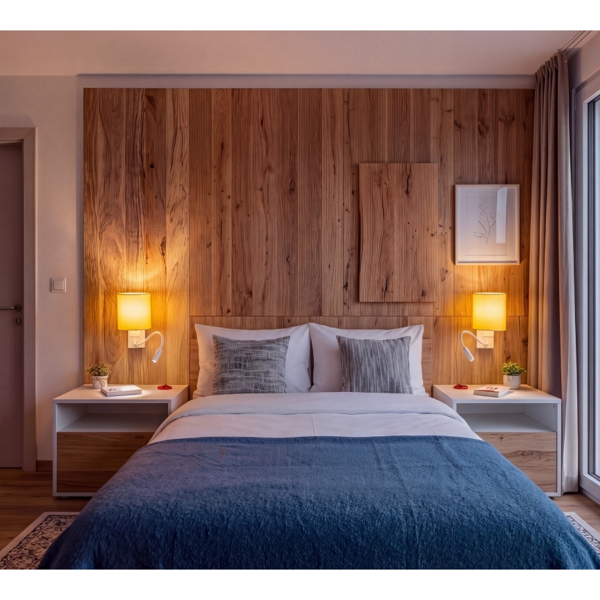 Brilagi - LED flexibilná nástenná lampa NUBILA 1xE27/25W/230V + LED/3W biela/žltá