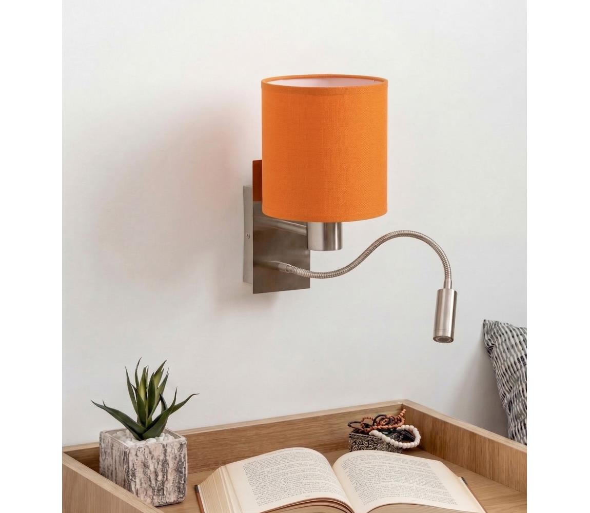 Brilagi - LED flexibilná nástenná lampa NUBILA 1xE27/25W/230V+LED/3W chróm/oranžová BG1556+BG2453