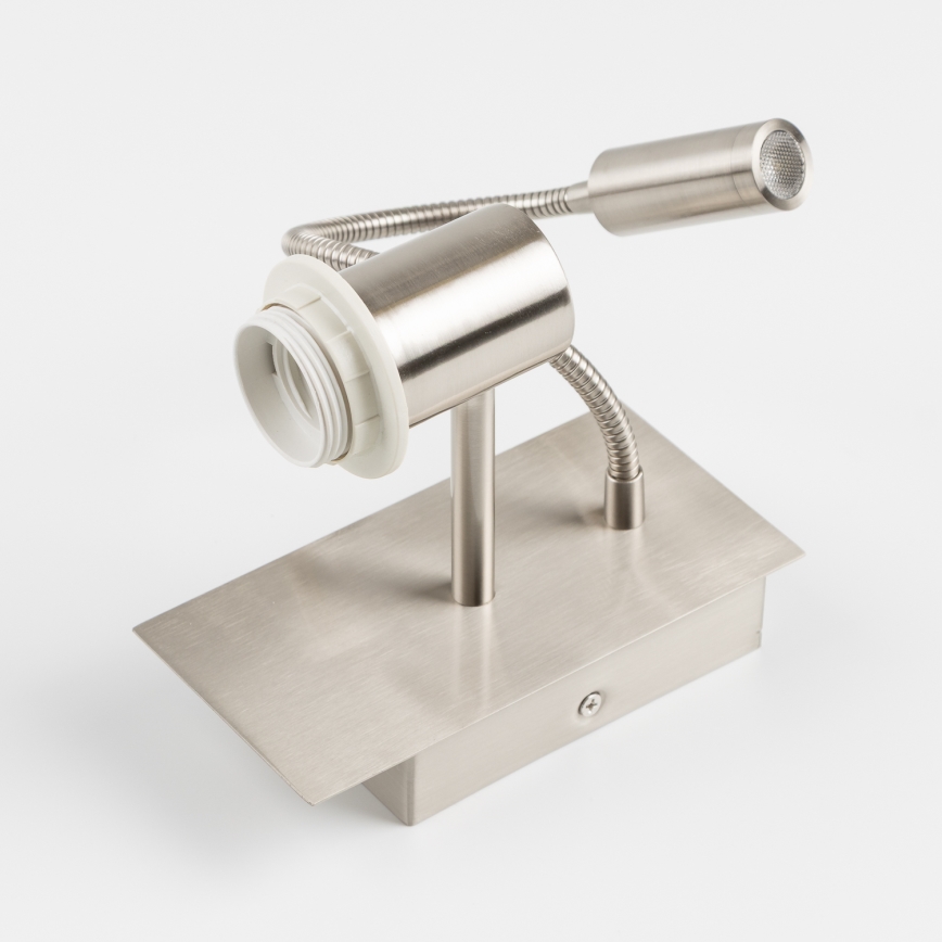 Brilagi - LED flexibilná nástenná lampa NUBILA 1xE27/25W/230V + LED/3W matný chróm/oranžová