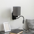 Brilagi - LED Flexibilná nástenná lampa NUBILA 1xE27/25W/230V + LED/3W čierna/antracit