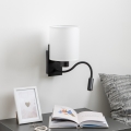 Brilagi - LED Flexibilná nástenná lampa NUBILA 1xE27/25W/230V + LED/3W čierna/biela