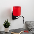 Brilagi - LED Flexibilná nástenná lampa NUBILA 1xE27/25W/230V + LED/3W čierna/červená