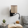 Brilagi - LED Flexibilná nástenná lampa NUBILA 1xE27/25W/230V + LED/3W čierna/hnedá