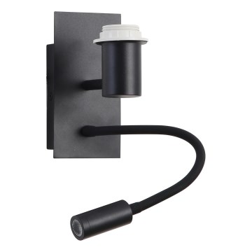 Brilagi - LED Flexibilná nástenná lampa NUBILA 1xE27/25W/230V + LED/3W čierna