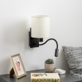 Brilagi - LED Flexibilná nástenná lampa NUBILA 1xE27/25W/230V + LED/3W čierna/krémová