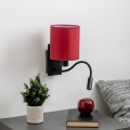 Brilagi - LED Flexibilná nástenná lampa NUBILA 1xE27/25W/230V + LED/3W čierna/pompejská červená