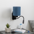 Brilagi - LED Flexibilná nástenná lampa NUBILA 1xE27/25W/230V + LED/3W čierna/tmavomodrá