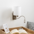 Brilagi - LED Flexibilná nástenná lampa NUBILA 1xE27/25W/230V + LED/3W matný chróm/biela