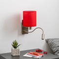 Brilagi - LED Flexibilná nástenná lampa NUBILA 1xE27/25W/230V + LED/3W matný chróm/červená