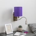Brilagi - LED Flexibilná nástenná lampa NUBILA 1xE27/25W/230V + LED/3W matný chróm/fialová