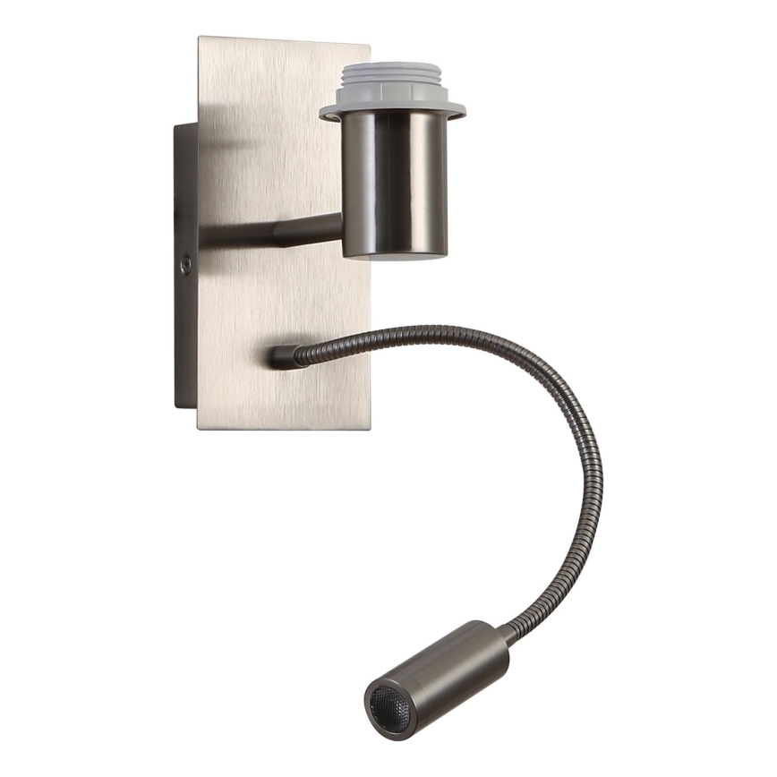 Brilagi - LED Flexibilná nástenná lampa NUBILA 1xE27/25W/230V + LED/3W matný chróm