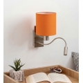 Brilagi - LED flexibilná nástenná lampa NUBILA 1xE27/25W/230V + LED/3W matný chróm/oranžová