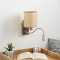 Brilagi - LED Flexibilná nástenná lampa NUBILA 1xE27/25W/230V + LED/3W matný chróm/svetlohnedá
