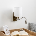 Brilagi - LED Flexibilná nástenná lampa NUBILA 1xE27/25W/230V + LED/3W mosadz/biela