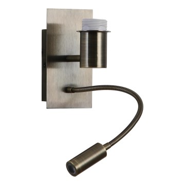 Brilagi - LED Flexibilná nástenná lampa NUBILA 1xE27/25W/230V + LED/3W mosadz