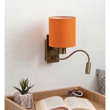 Brilagi - LED flexibilná nástenná lampa NUBILA 1xE27/25W/230V + LED/3W mosadz/oranžová