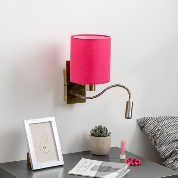 Brilagi - LED Flexibilná nástenná lampa NUBILA 1xE27/25W/230V + LED/3W mosadz/ružová