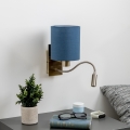 Brilagi - LED Flexibilná nástenná lampa NUBILA 1xE27/25W/230V+ LED/3W mosadz/tmavomodrá