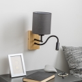 Brilagi - LED Flexibilná nástenná lampa NUBILA WOOD 1xE27/25W/230V + LED/3W dub/antracit