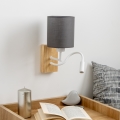 Brilagi - LED Flexibilná nástenná lampa NUBILA WOOD 1xE27/25W/230V + LED/3W dub/antracit