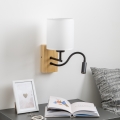 Brilagi - LED Flexibilná nástenná lampa NUBILA WOOD 1xE27/25W/230V + LED/3W dub/biela