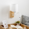 Brilagi - LED Flexibilná nástenná lampa NUBILA WOOD 1xE27/25W/230V + LED/3W dub/biela