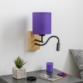 Brilagi - LED Flexibilná nástenná lampa NUBILA WOOD 1xE27/25W/230V + LED/3W dub/fialová