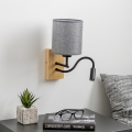 Brilagi - LED Flexibilná nástenná lampa NUBILA WOOD 1xE27/25W/230V + LED/3W dub/šedá