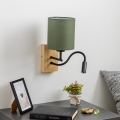 Brilagi - LED Flexibilná nástenná lampa NUBILA WOOD 1xE27/25W/230V + LED/3W dub/zelená