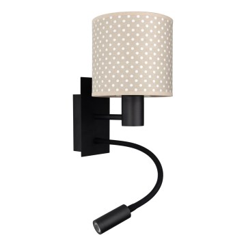 Brilagi - LED flexibilné nástenné svietidlo BOBO 1xE27/25W/230V + LED/3W čierna/béžová/bodky