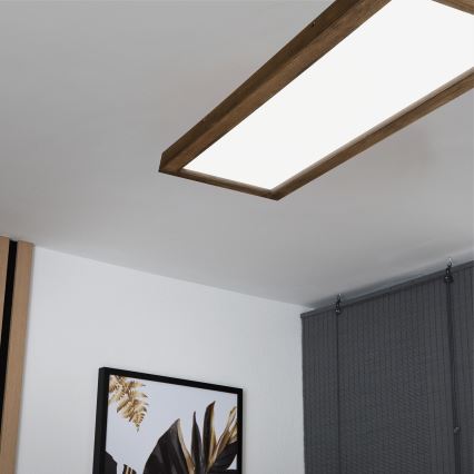 Brilagi - LED Koupelnové stropní svítidlo WOODY FRAME LED/40W/230V 120x30 cm IP44 dub ořech