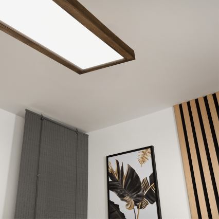 Brilagi - LED Koupelnové stropní svítidlo WOODY FRAME LED/40W/230V 120x30 cm IP44 dub ořech