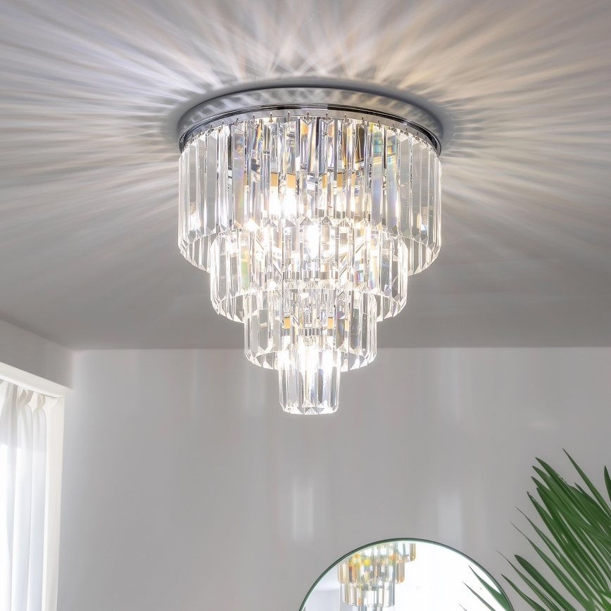 Brilagi - LED krištáľové stropné svietidlo MOZART 5xE14/40W/230V pr. 40 cm lesklý chróm