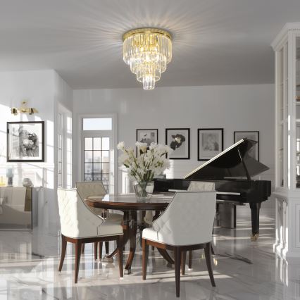 Brilagi - LED Krištáľové stropné svietidlo MOZART 5xE14/40W/230V zlatá