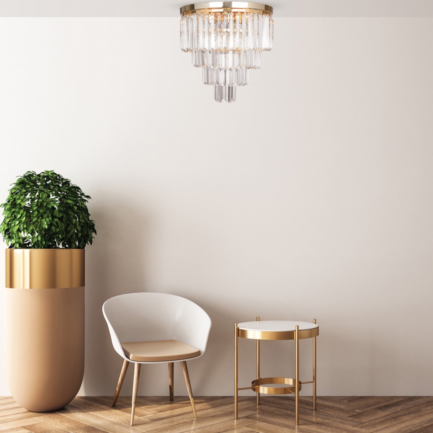 Brilagi - LED krištáľové stropné svietidlo MOZART 5xE14/40W/230V priemer 40 cm zlaté