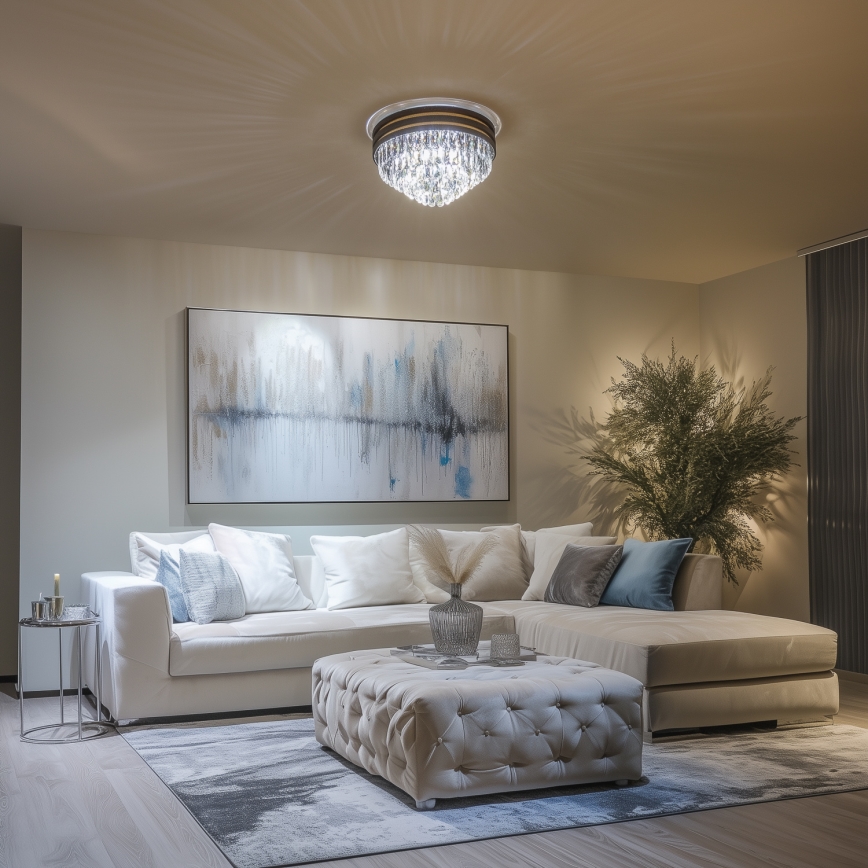 Brilagi - LED Krištáľové stropné svietidlo VELURE 5xE14/40W/230V čierna